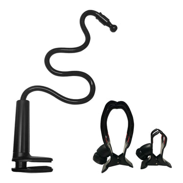 V-Claw holder designed for HygenX Vray sanitizer, holding headphones for education and bulk school headphones.
